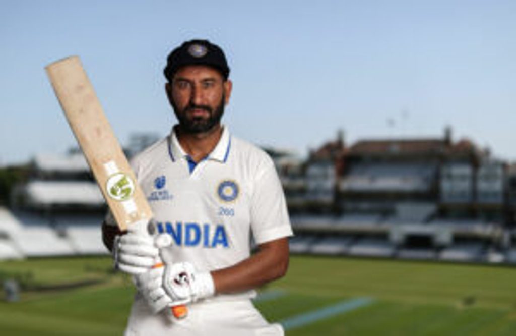 Cheteshwar Pujara wearing the WTC Final Jersey