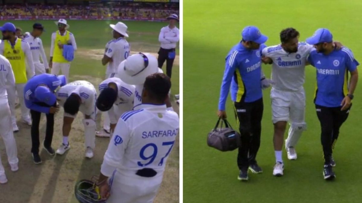 Rishabh Pant limps off the field after being hit on the knee