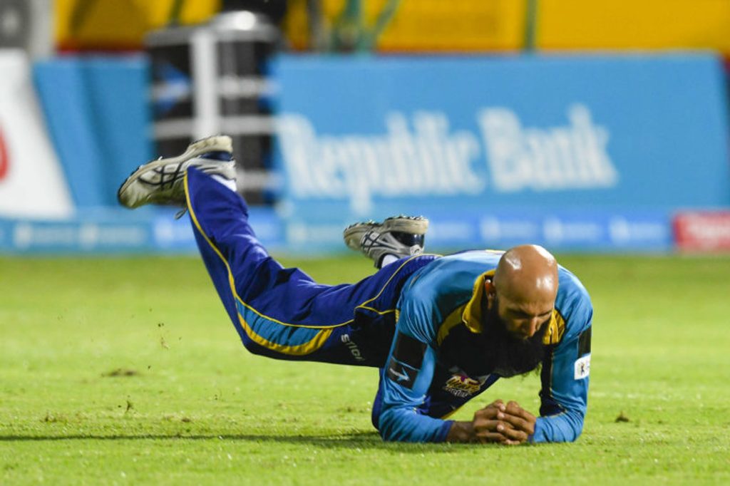 Amla sustained a finger injurywhile fielding during the Caribbean Premier League