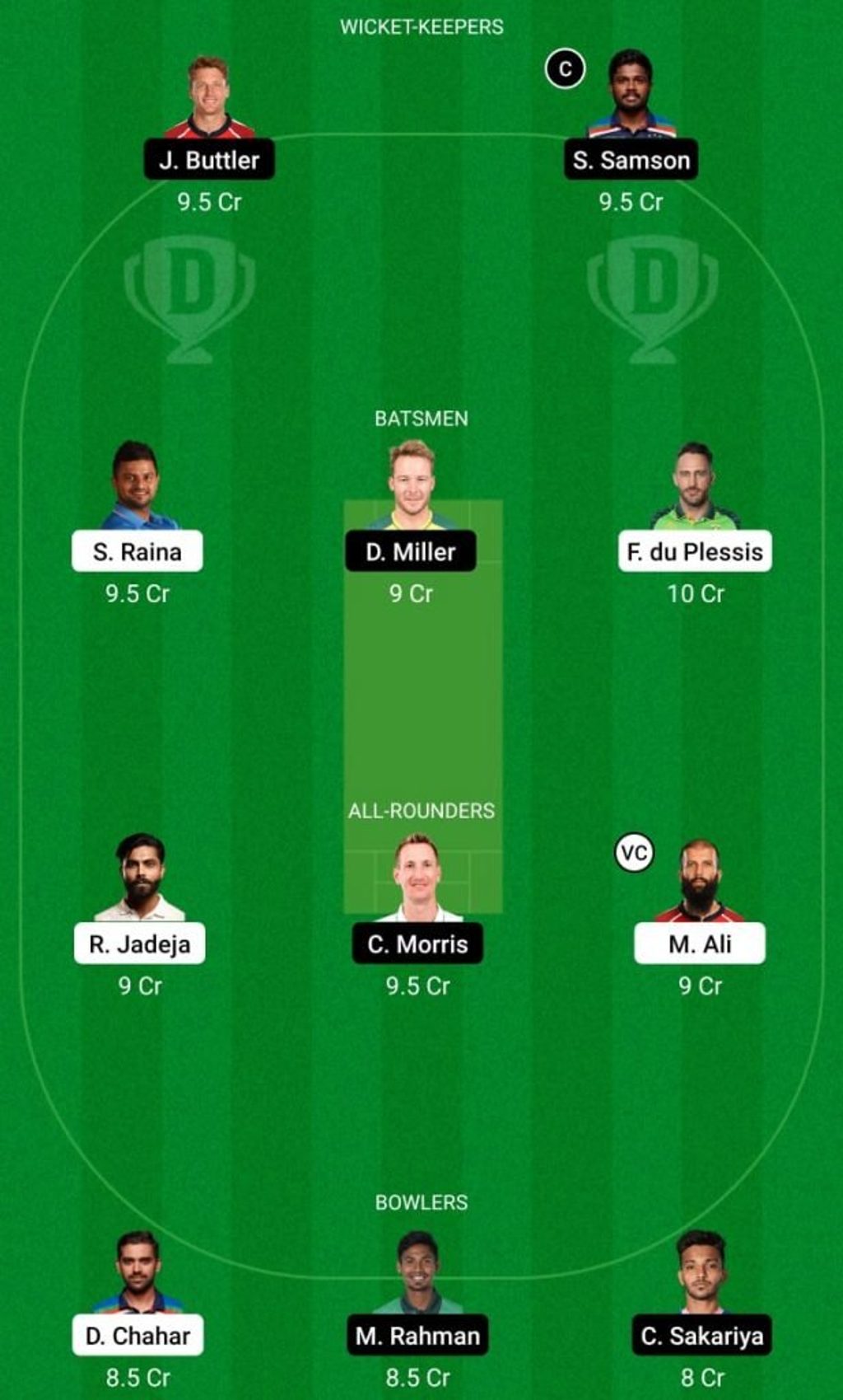 CSK RR Dream11 team IPL 2021