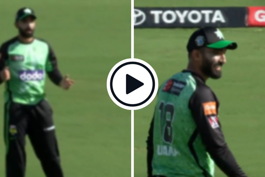 Watch: Usama Mir celebrates diving catch off free hit, concedes second run before realisation