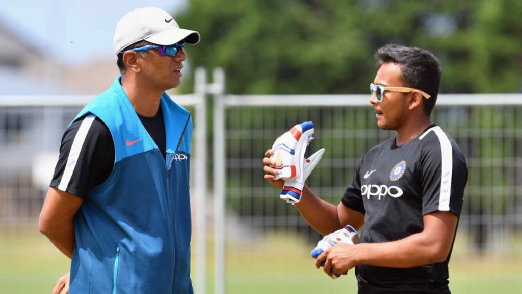 Prithvi Shaw is one of the players to have benefitted from his association with Dravid