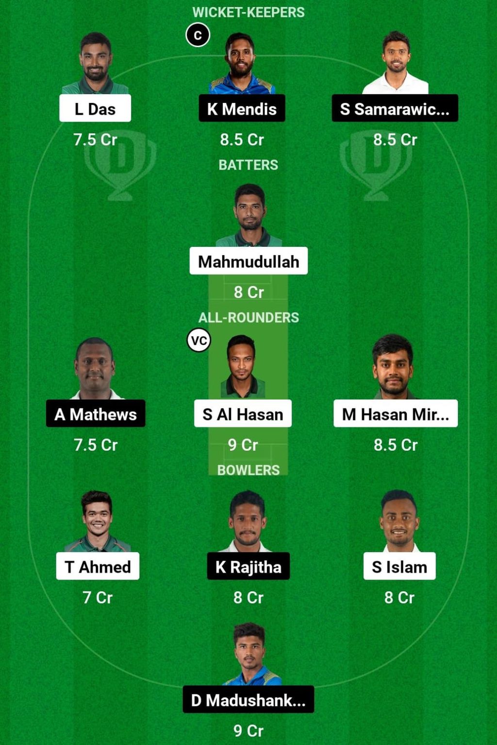 BAN vs SL Dream 11 fantasy tips