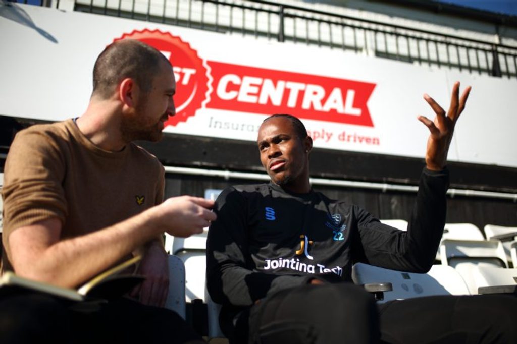 Jofra Archer being interviewed