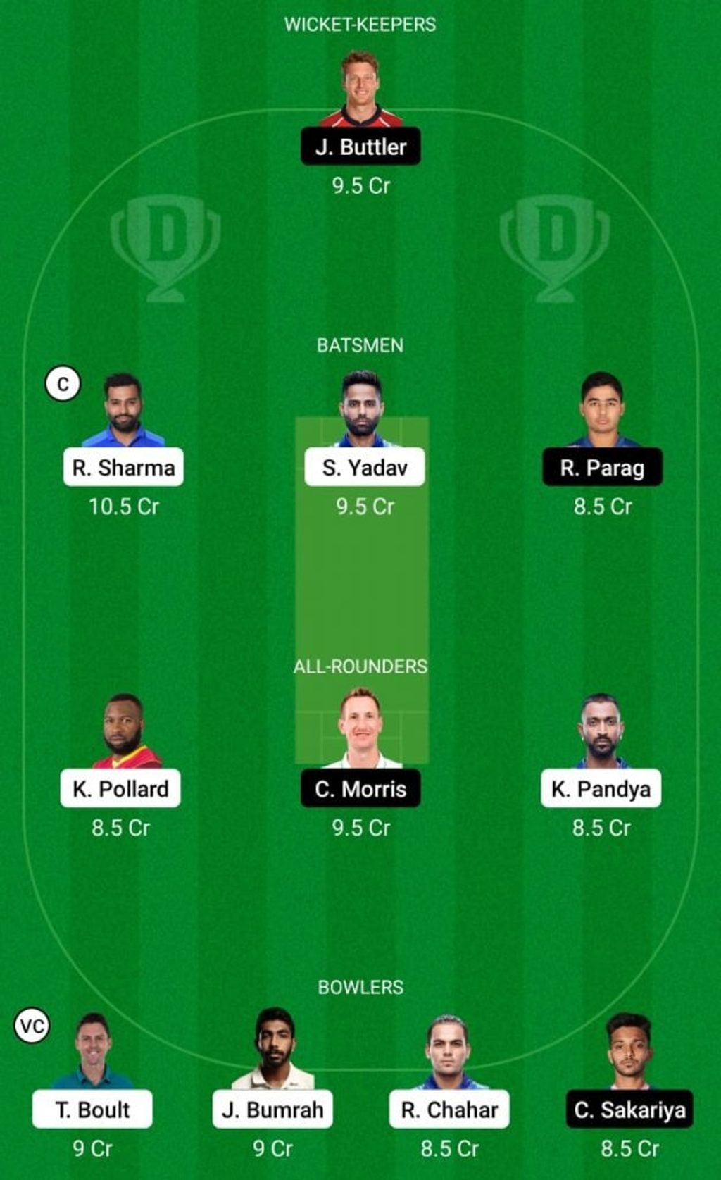 MI RR Dream11