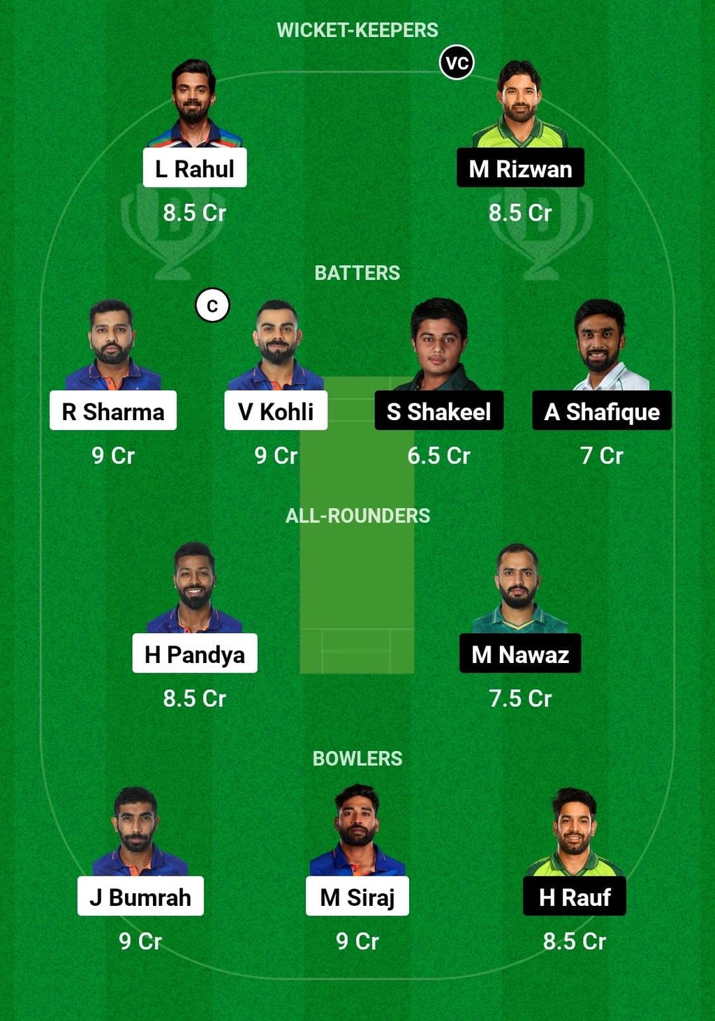 IND vs PAK Dream 11 fantasy tips