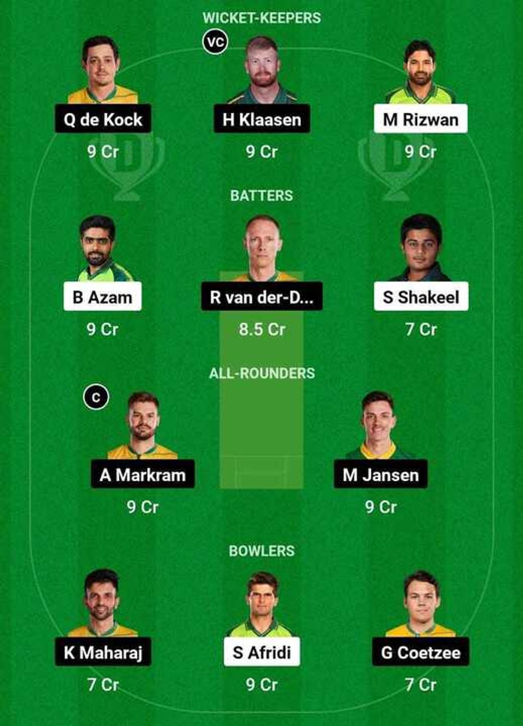 SA vs PAK Dream 11 fantasy tips