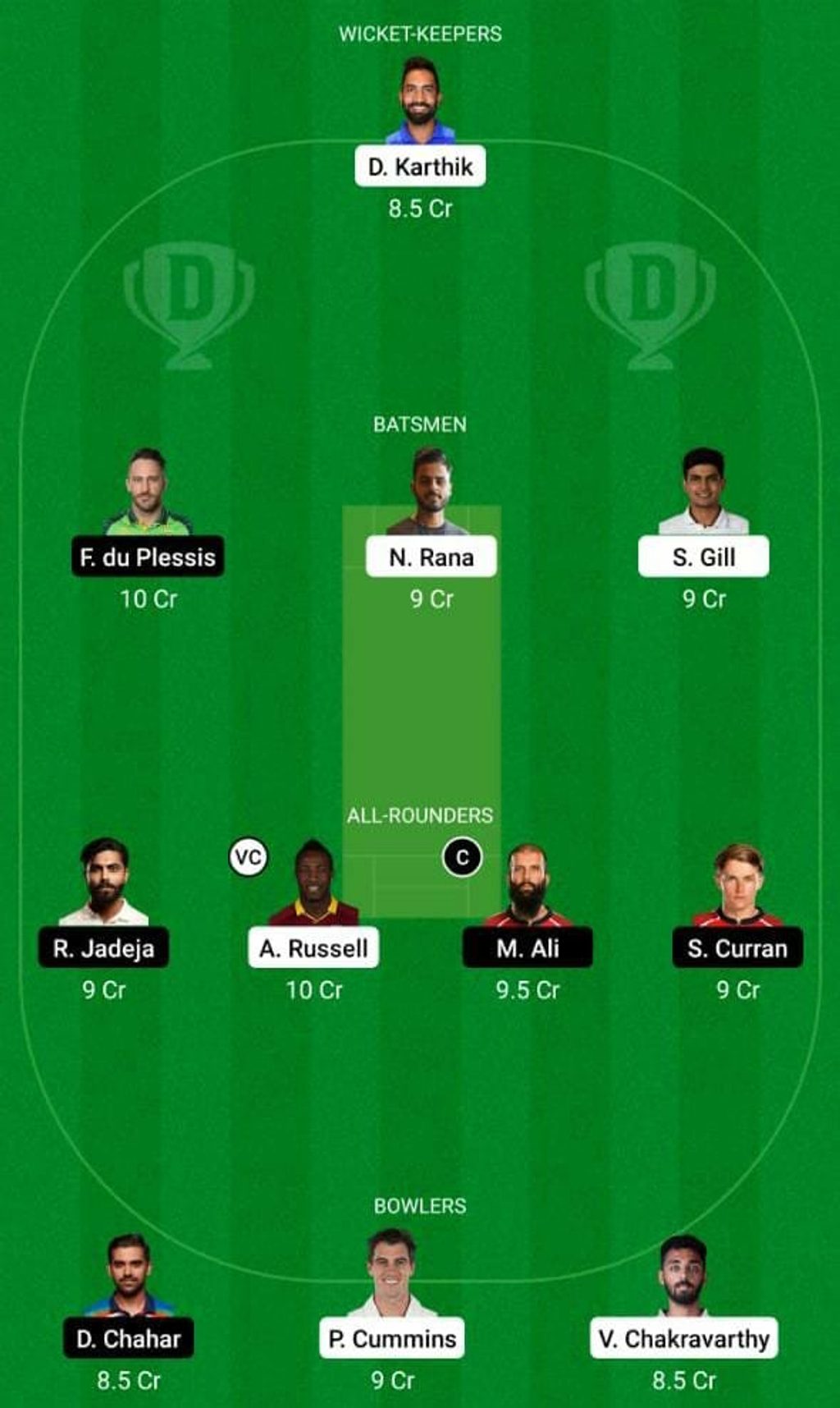 KKR CSK Dream11 preview