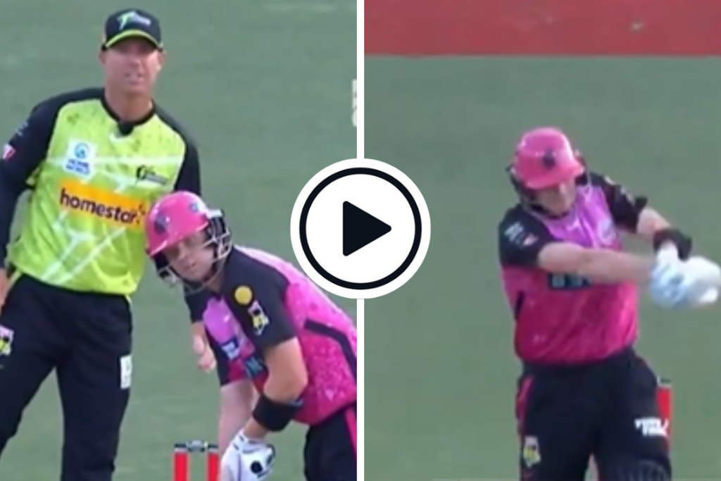 Watch: Steve Smith falls first ball after being sledged by David Warner