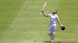 Jonny Bairstow celebrates his maiden Test century in Cape Town